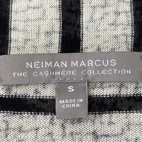 Neiman Marcus Cashmere Collection Gray Striped Open Front Cardigan Sweater Sz S - Picture 7 of 9